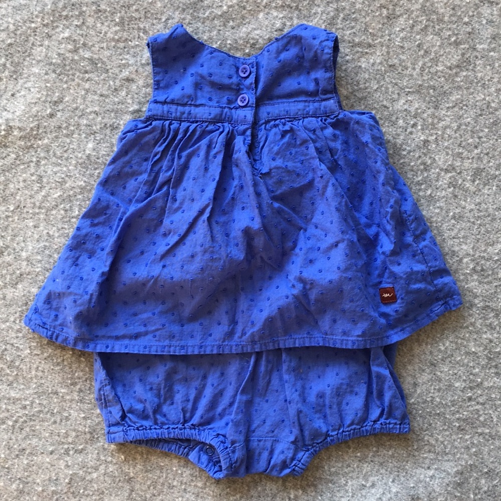 Tea Collection Bubble Romper in Blue, size 0-3 mo - Picture 3 of 3